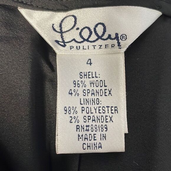 Lilly Pulitzer Grayson Pant Sz 4 Black lined wool black pants - Picture 8 of 8